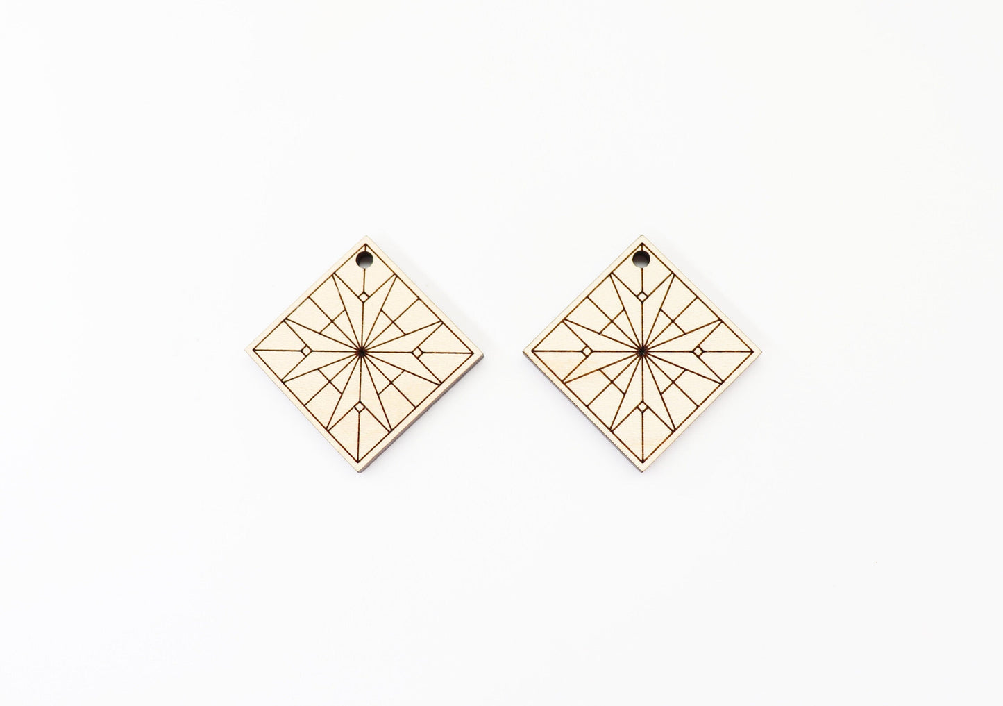 Barn quilt wood earring blanks,  wood earring blanks, sold per set