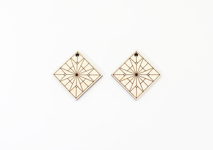 Barn quilt wood earring blanks,  wood earring blanks, sold per set