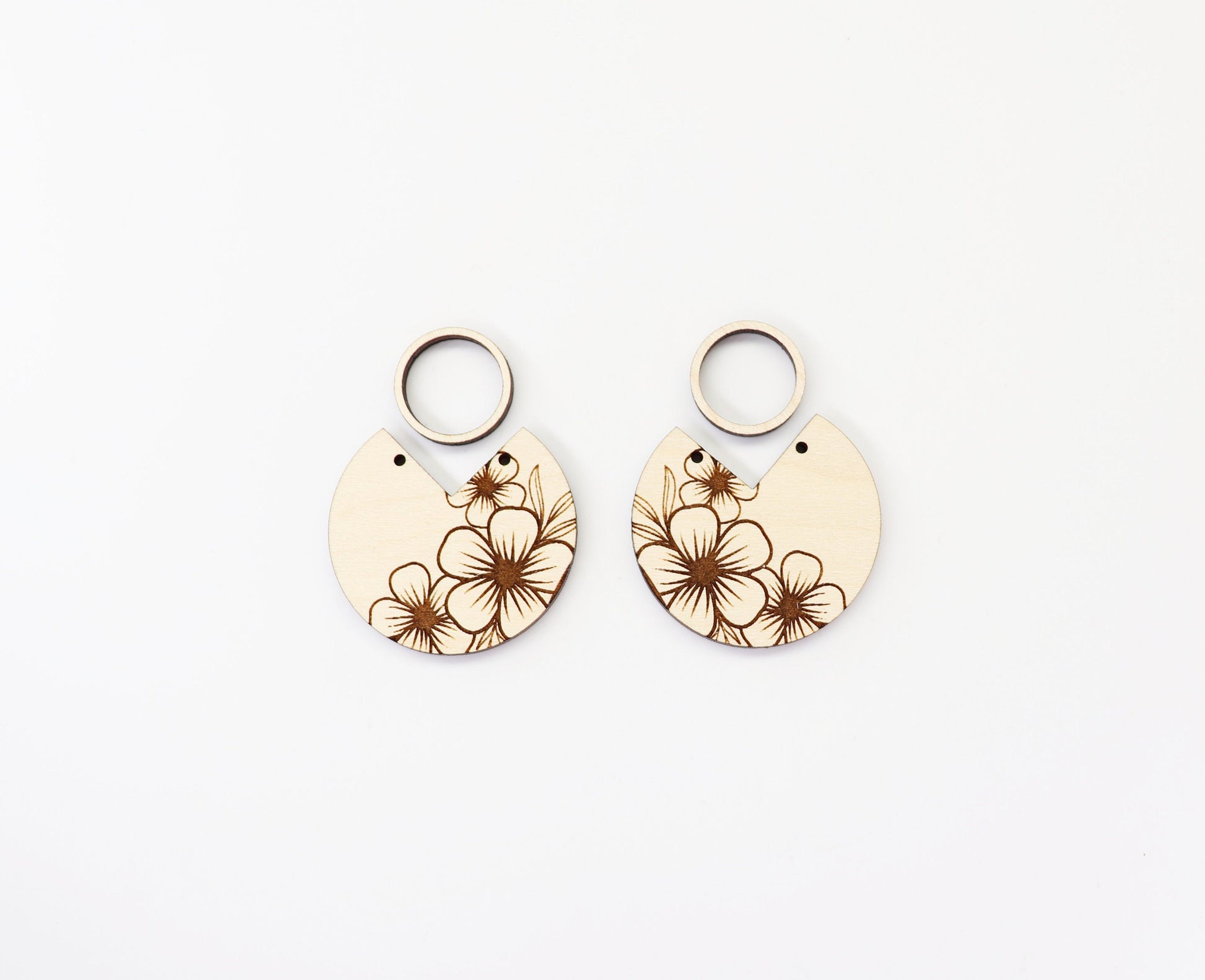 Sunflower cutouts, earring blanks, wood cutouts