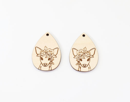 Chihuahua Wood earring blanks, DIY earrings, earring blanks, sold per set