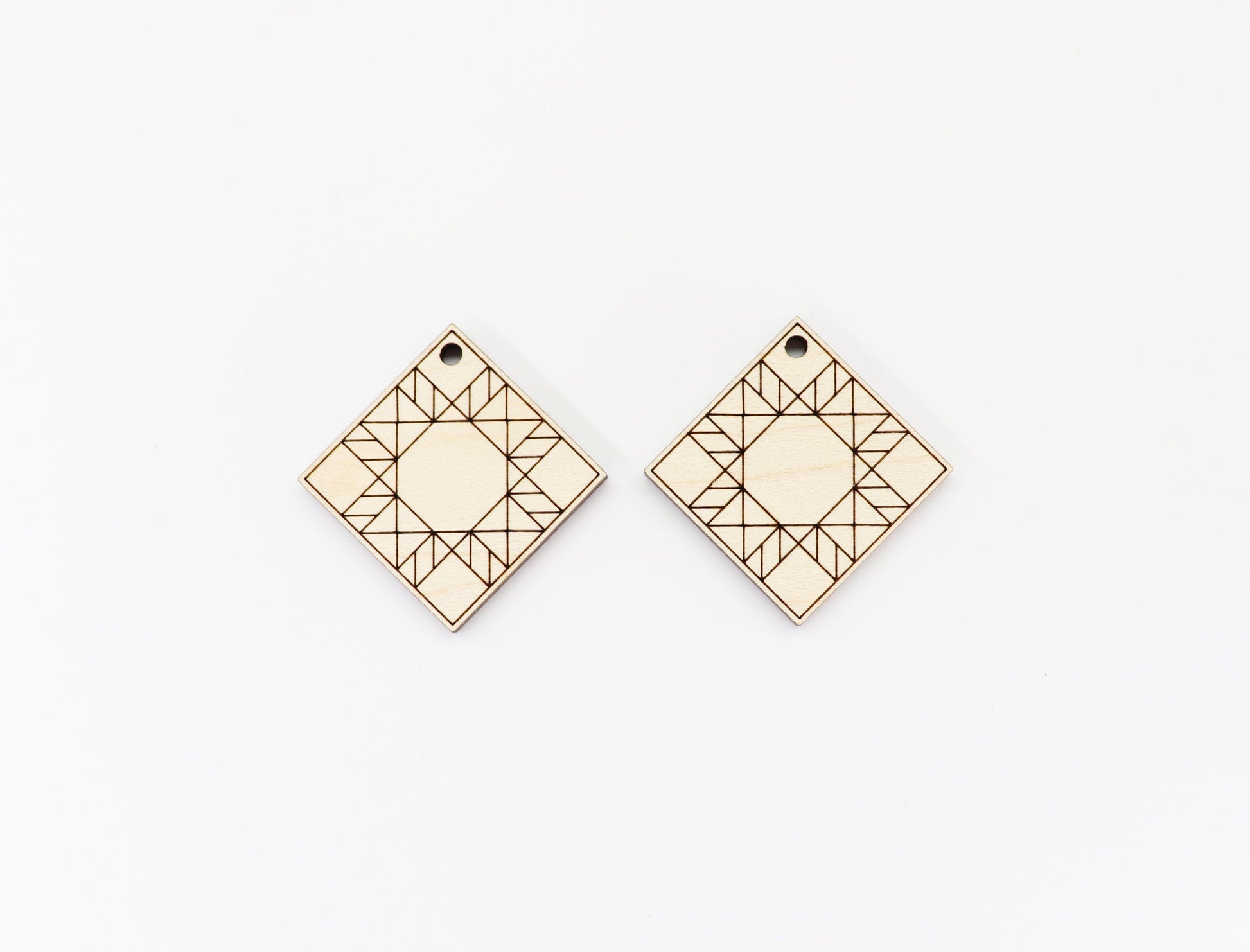 Barn quilt wood earring blanks,  wood earring blanks, sold per set