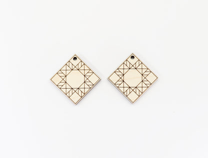 Barn quilt wood earring blanks,  wood earring blanks, sold per set