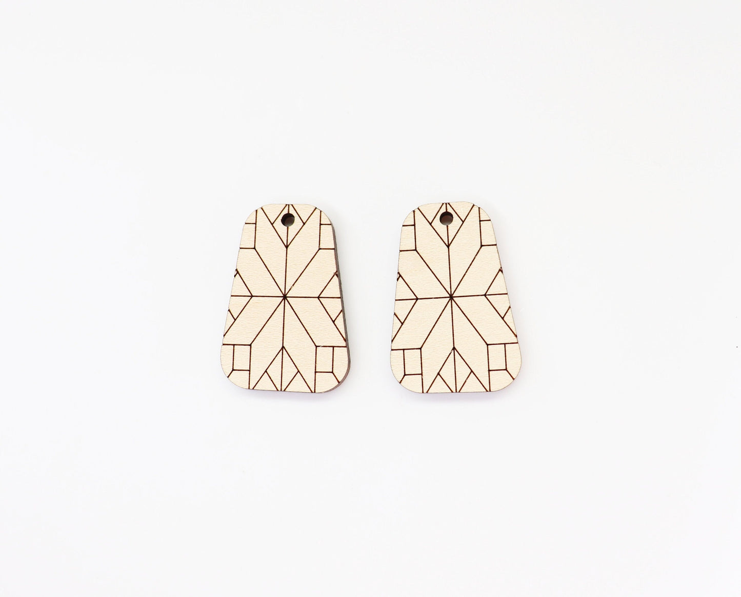 Barn quilt wood earring blanks,  wood earring blanks, sold per set