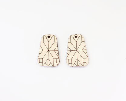 Barn quilt wood earring blanks,  wood earring blanks, sold per set