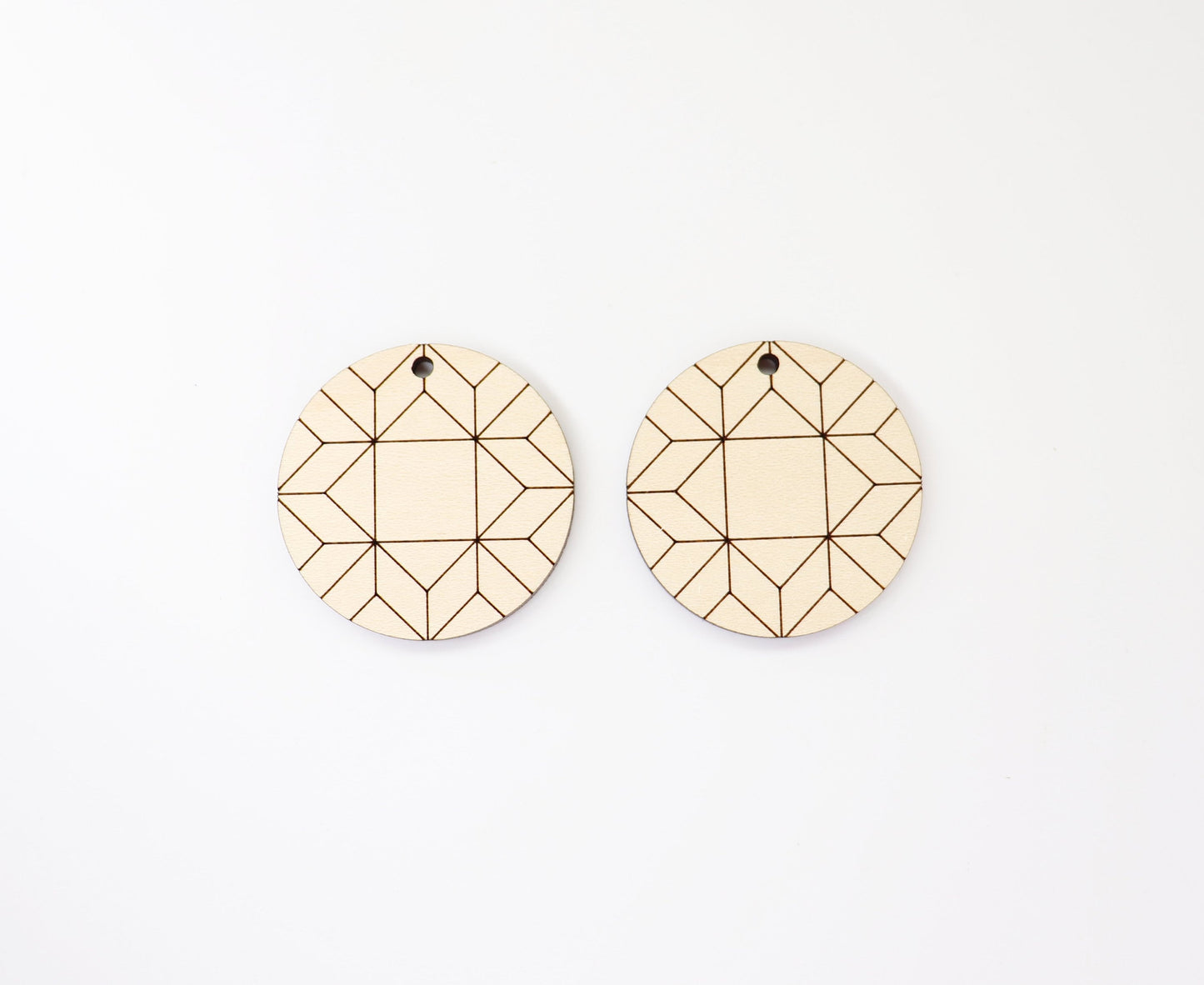 Barn quilt wood earring blanks,  wood earring blanks, sold per set