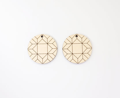 Barn quilt wood earring blanks,  wood earring blanks, sold per set