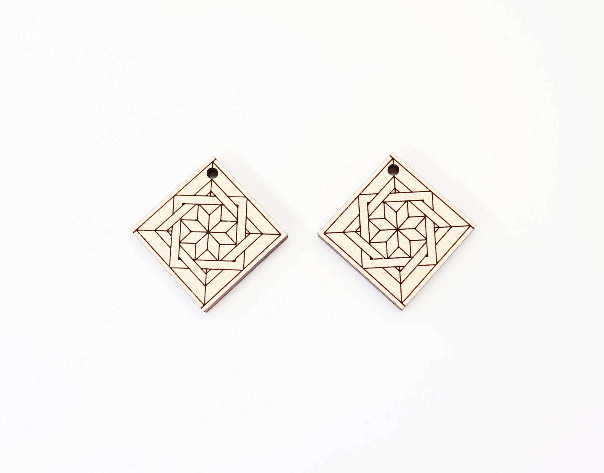 Barn quilt wood earring blanks,  wood earring blanks, sold per set