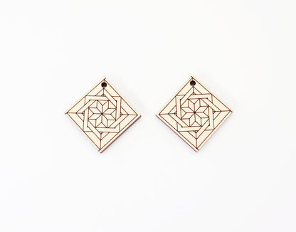 Barn quilt wood earring blanks,  wood earring blanks, sold per set