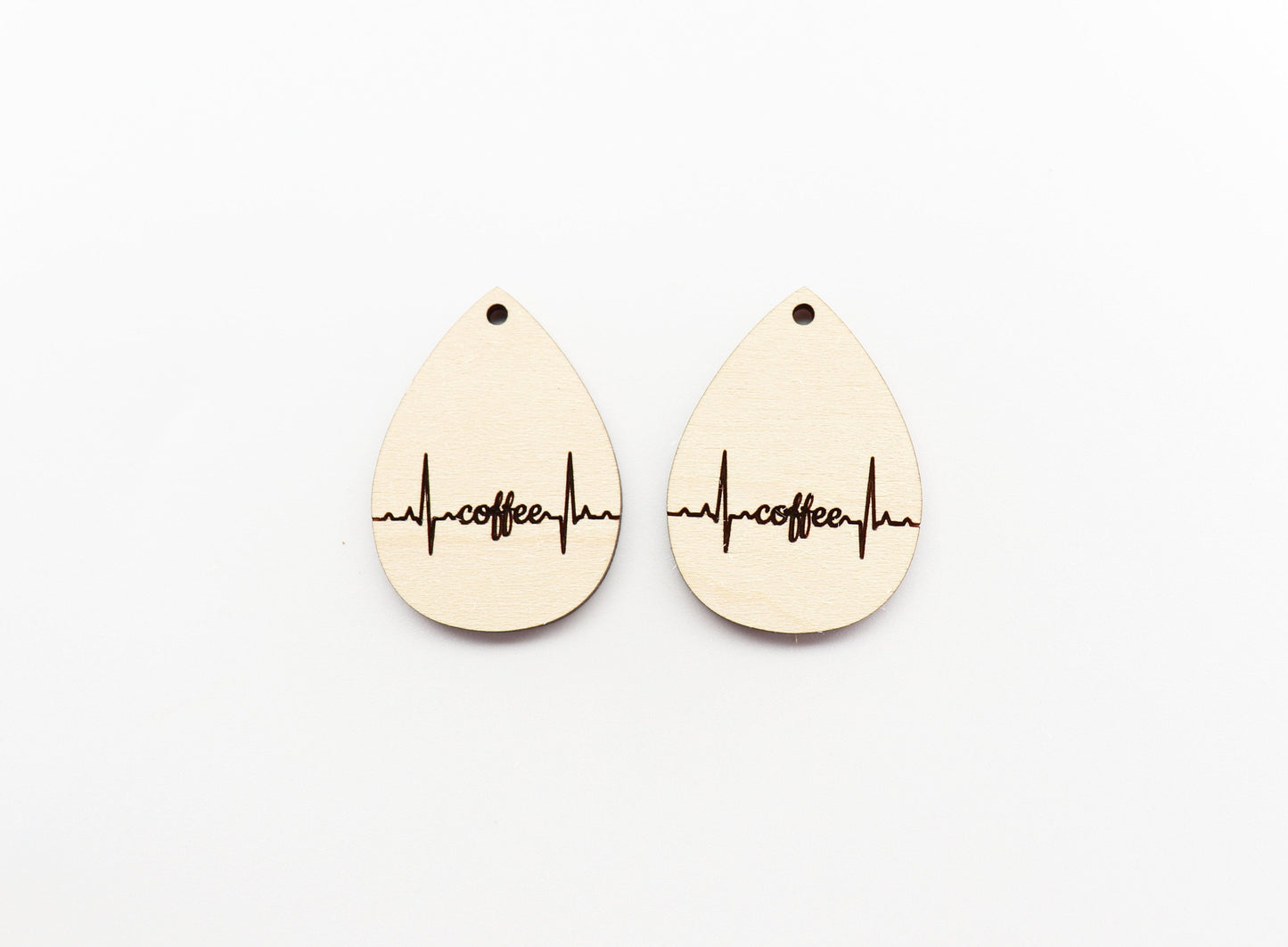 Teardrop wood earring blanks, wood cutouts, earring blanks