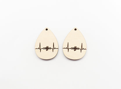 Teardrop wood earring blanks, wood cutouts, earring blanks