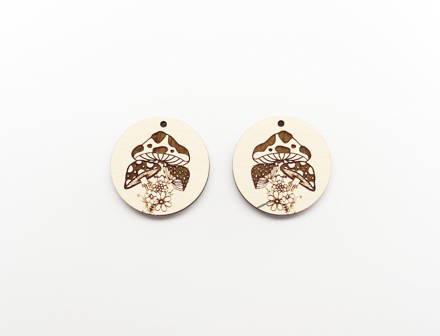 Mushroom earrings, DIY earrings, earring blanks, sold per set