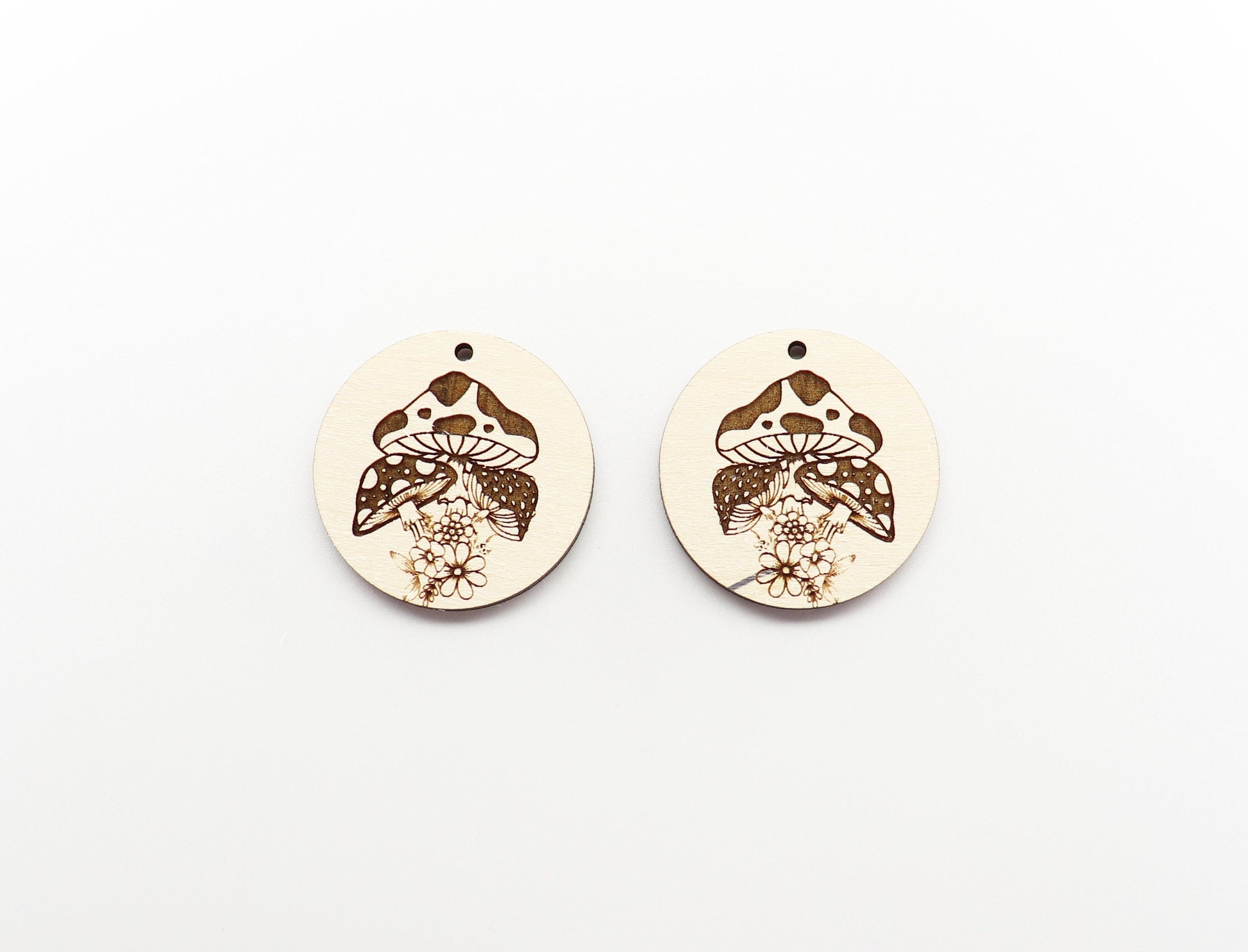 Mushroom earrings, DIY earrings, earring blanks, sold per set