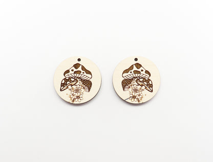 Mushroom earrings, DIY earrings, earring blanks, sold per set