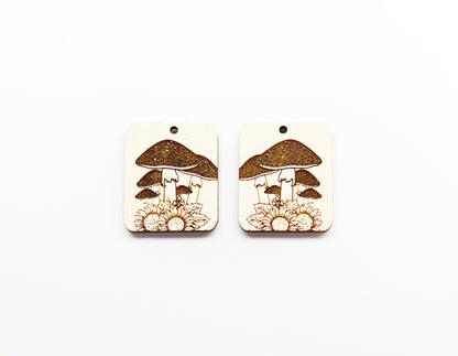 Mushroom earrings, DIY earrings, earring blanks, sold per set