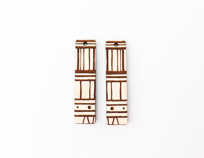 Bar earring blanks, earring blanks, wood cutouts