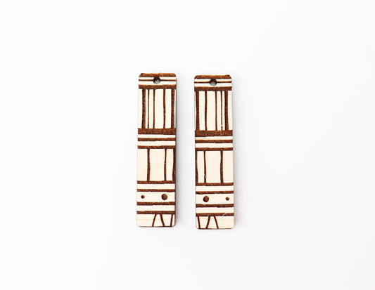 Bar earring blanks, earring blanks, wood cutouts