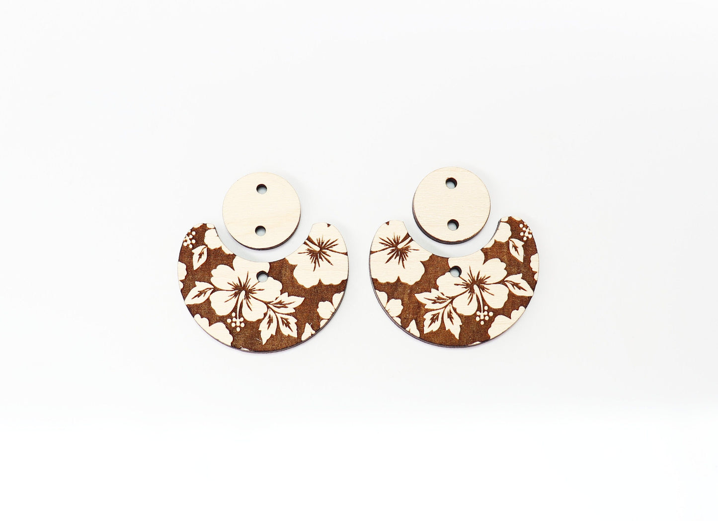 2 Piece flower earrings, earring blanks, sold per set