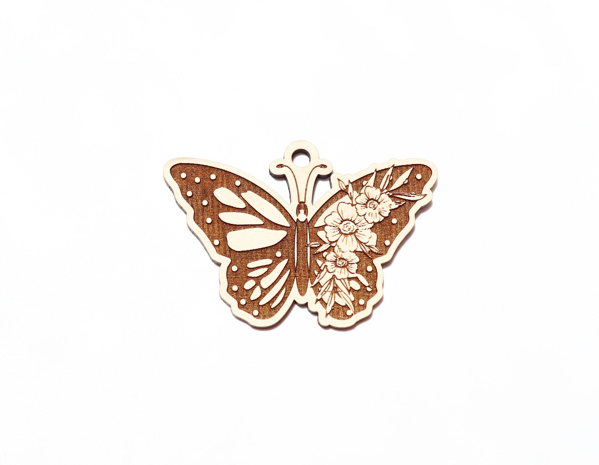 Butterfly car charm blank, wood blanks, wood cutouts