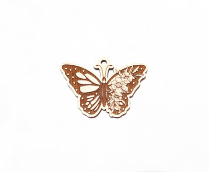 Butterfly car charm blank, wood blanks, wood cutouts