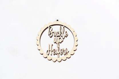 Buckle up car charm, wood blanks, wood cutouts