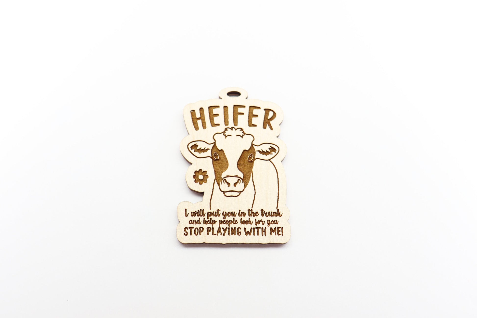 Heifer Cow car charm,  wood blanks, wood cutouts, cow cutouts