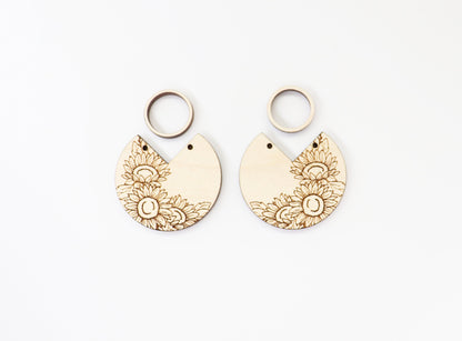 2 Piece flower earrings, earring blanks, sold per set