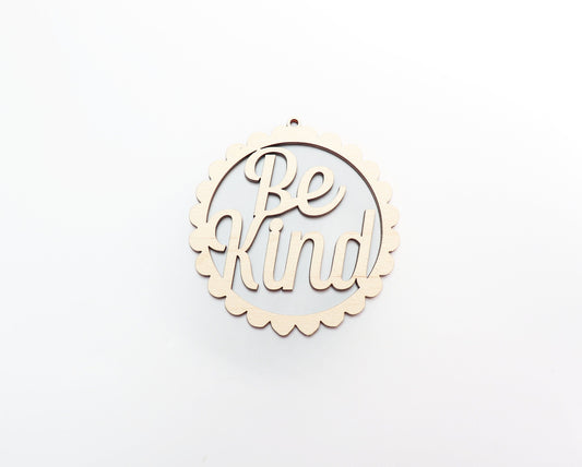 Be kind car charm, wood blanks, wood cutouts