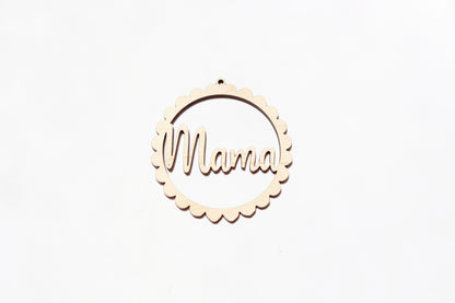 Mama car charm, wood blanks, wood cutouts