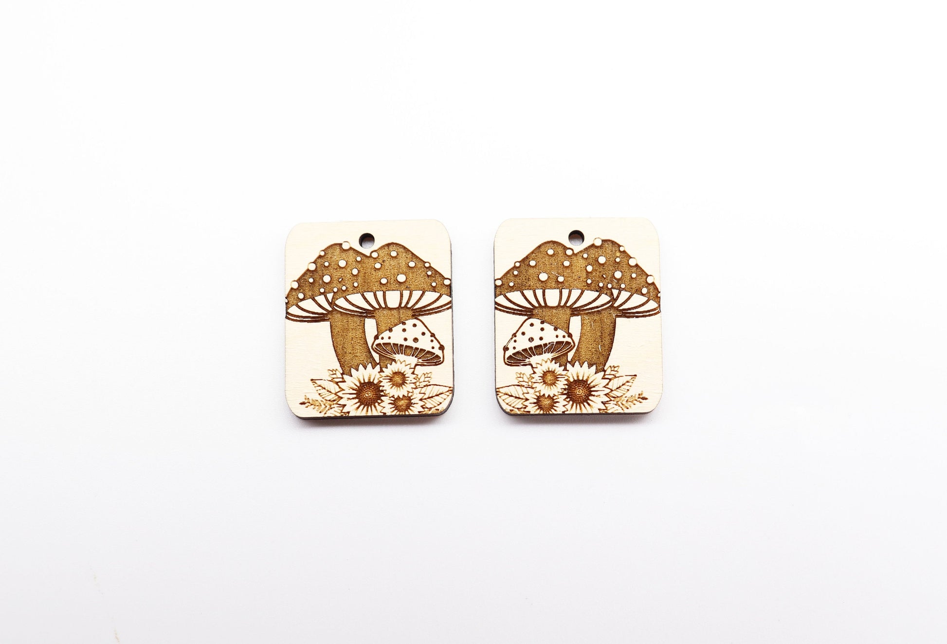 Mushroom earrings, DIY earrings, earring blanks, sold per set