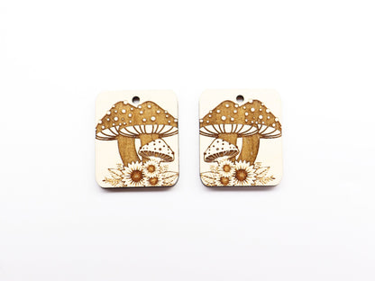 Mushroom earrings, DIY earrings, earring blanks, sold per set