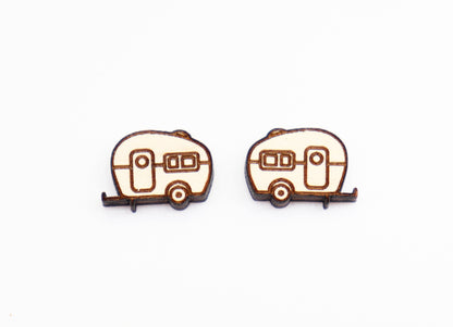 Camper wood stud blanks, earring blanks, wood cutouts