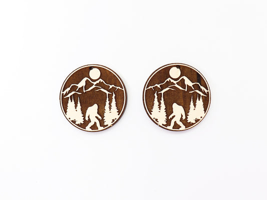 Bigfoot blanks, Wood earring blanks, DIY earrings, sold per set