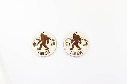 Bigfoot blanks, Wood earring blanks, DIY earrings, sold per set