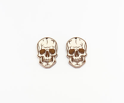 Skull earrings, earring blanks, sold per set