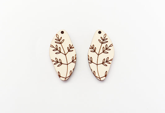 Leaf earrings, DIY earrings, earring blanks, sold per set