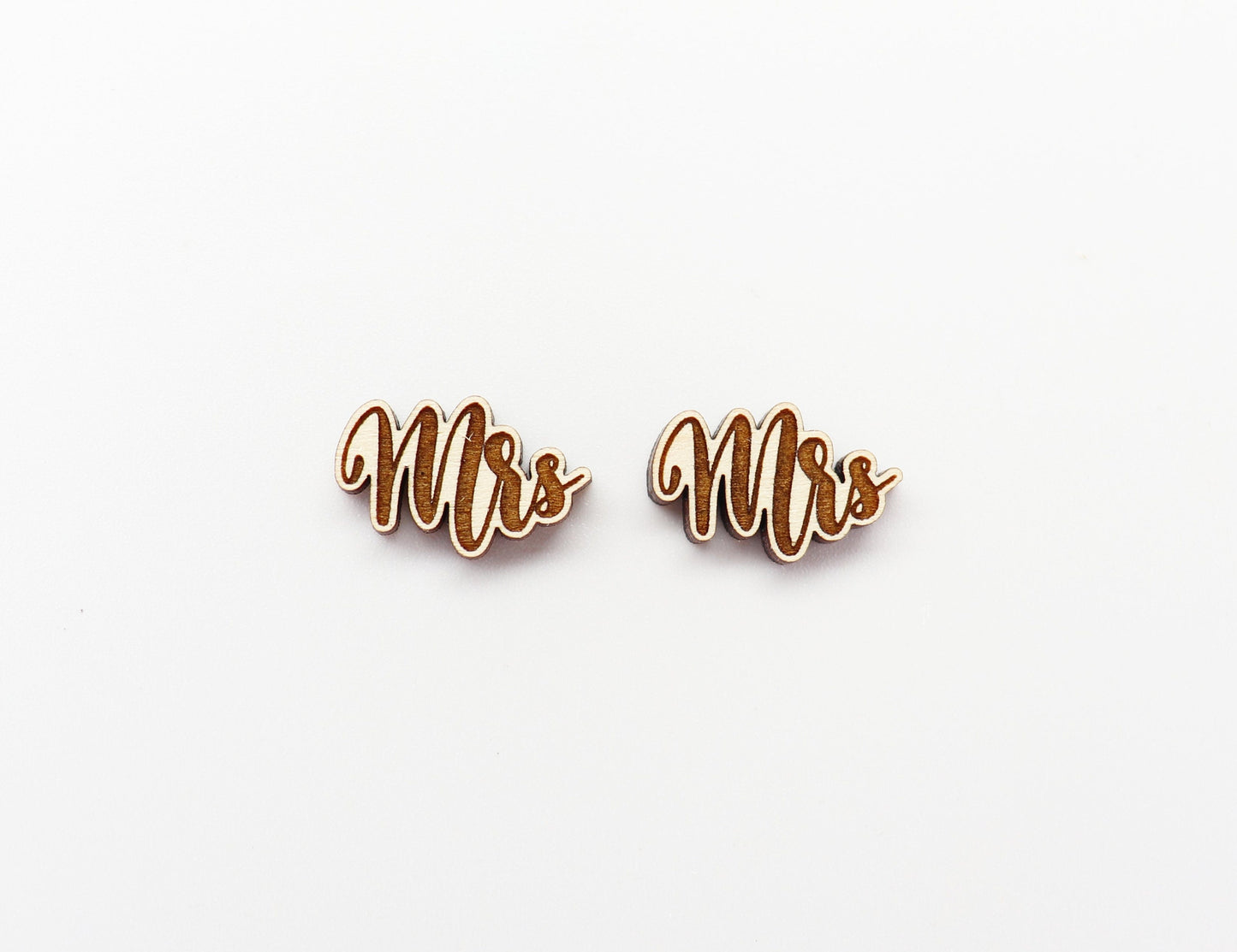 Mrs studs, Wood earring blanks, DIY earrings, wood studs, sold per set