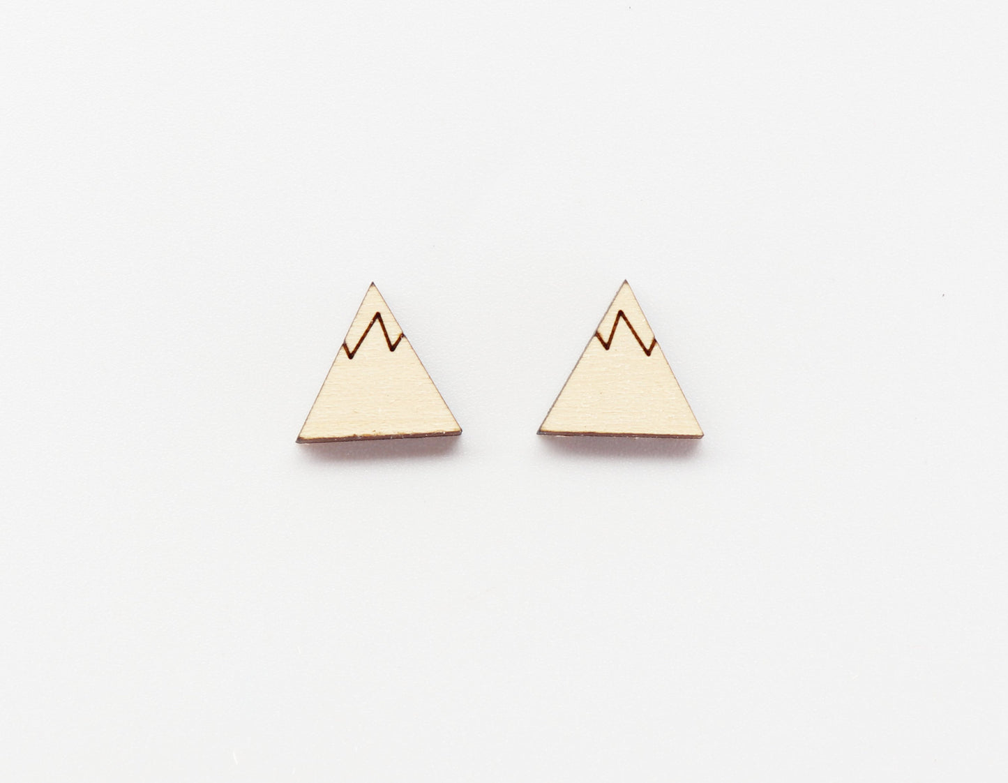 Mountain studs, Wood earring blanks, DIY earrings, wood studs, sold per set