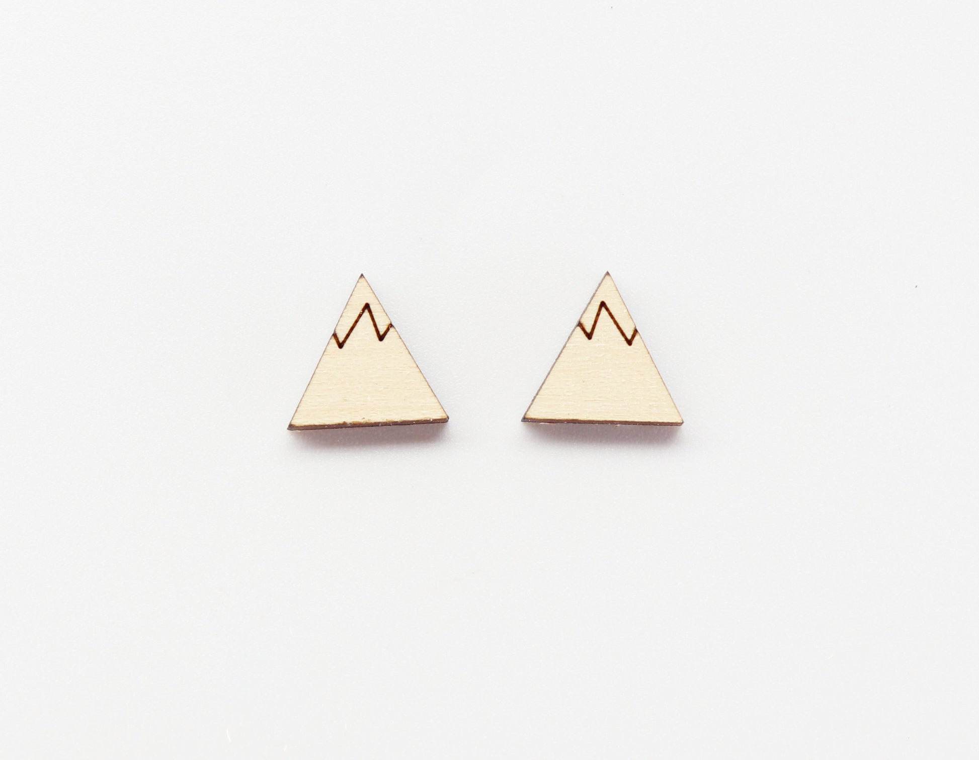 Mountain studs, Wood earring blanks, DIY earrings, wood studs, sold per set