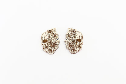 Skull earrings, earring blanks, sold per set