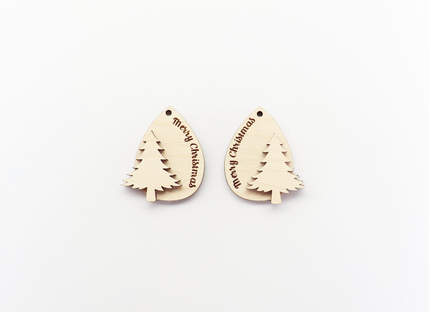 Merry Christmas earring blanks, earring supplies, wood blanks