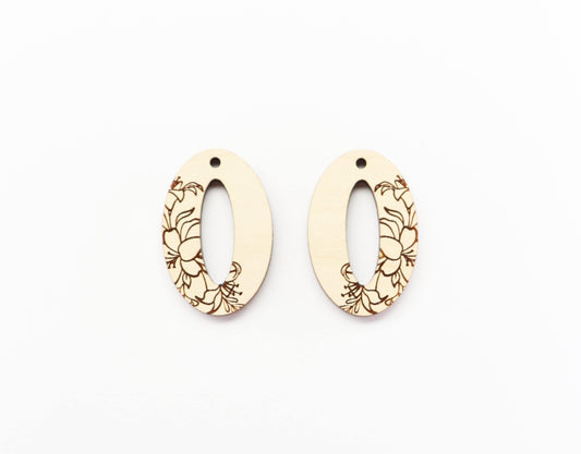 Oval earring blanks, DIY earrings, flower earrings, sold per set