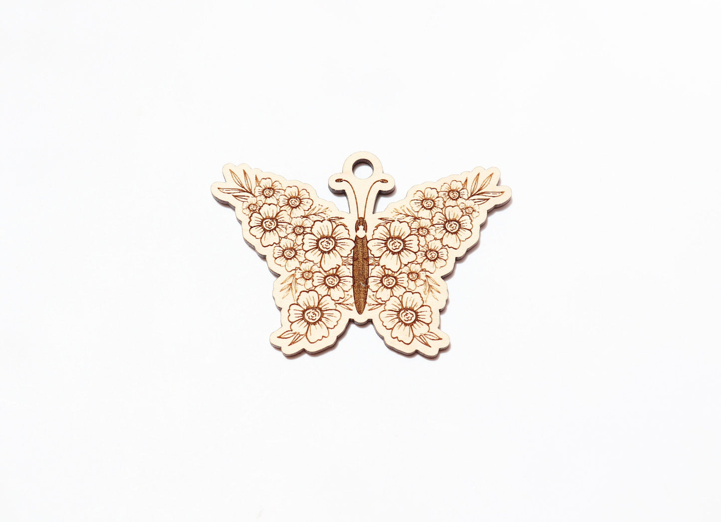 Butterfly car charm blank, wood blanks, wood cutouts