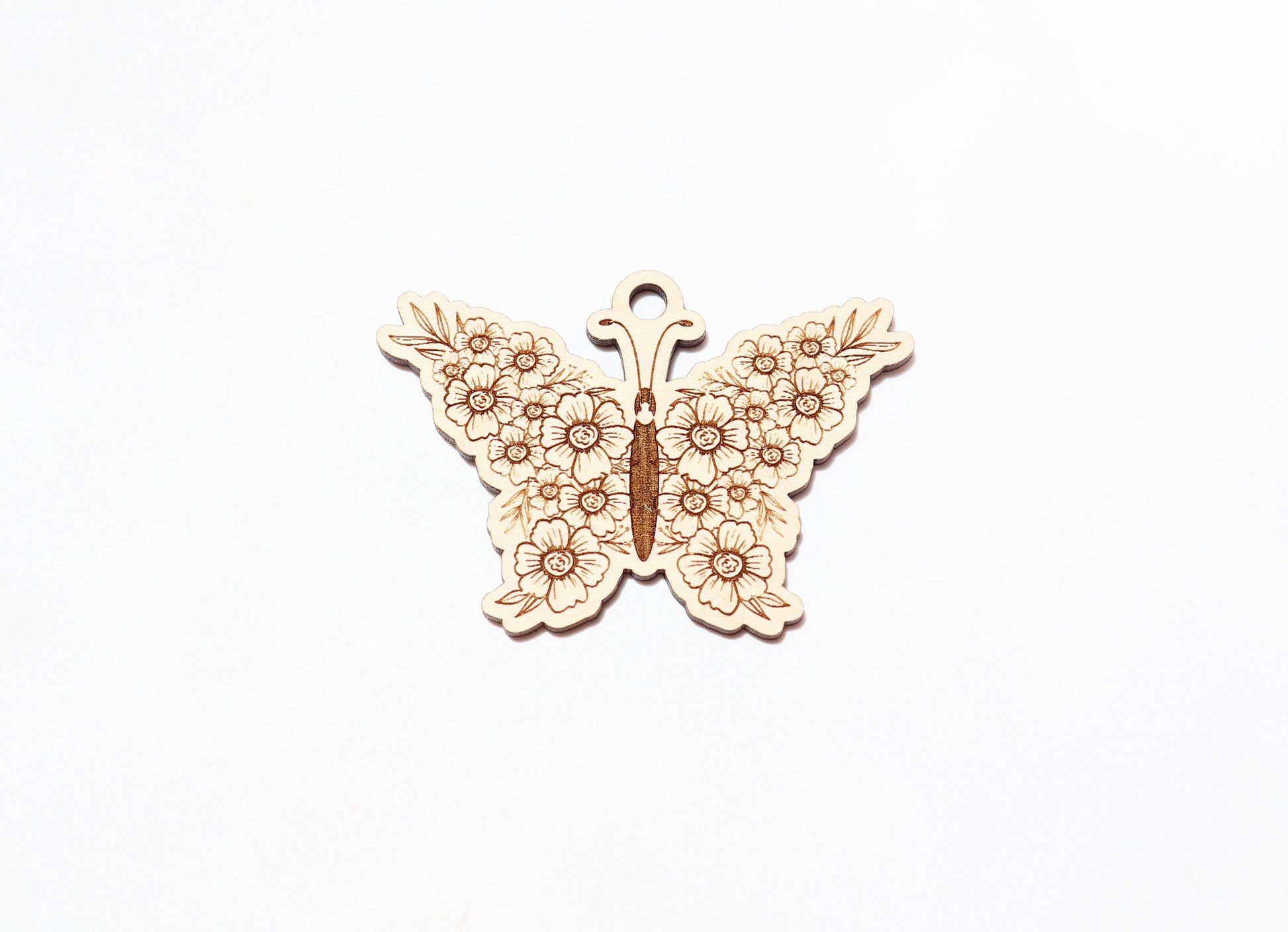 Butterfly car charm blank, wood blanks, wood cutouts