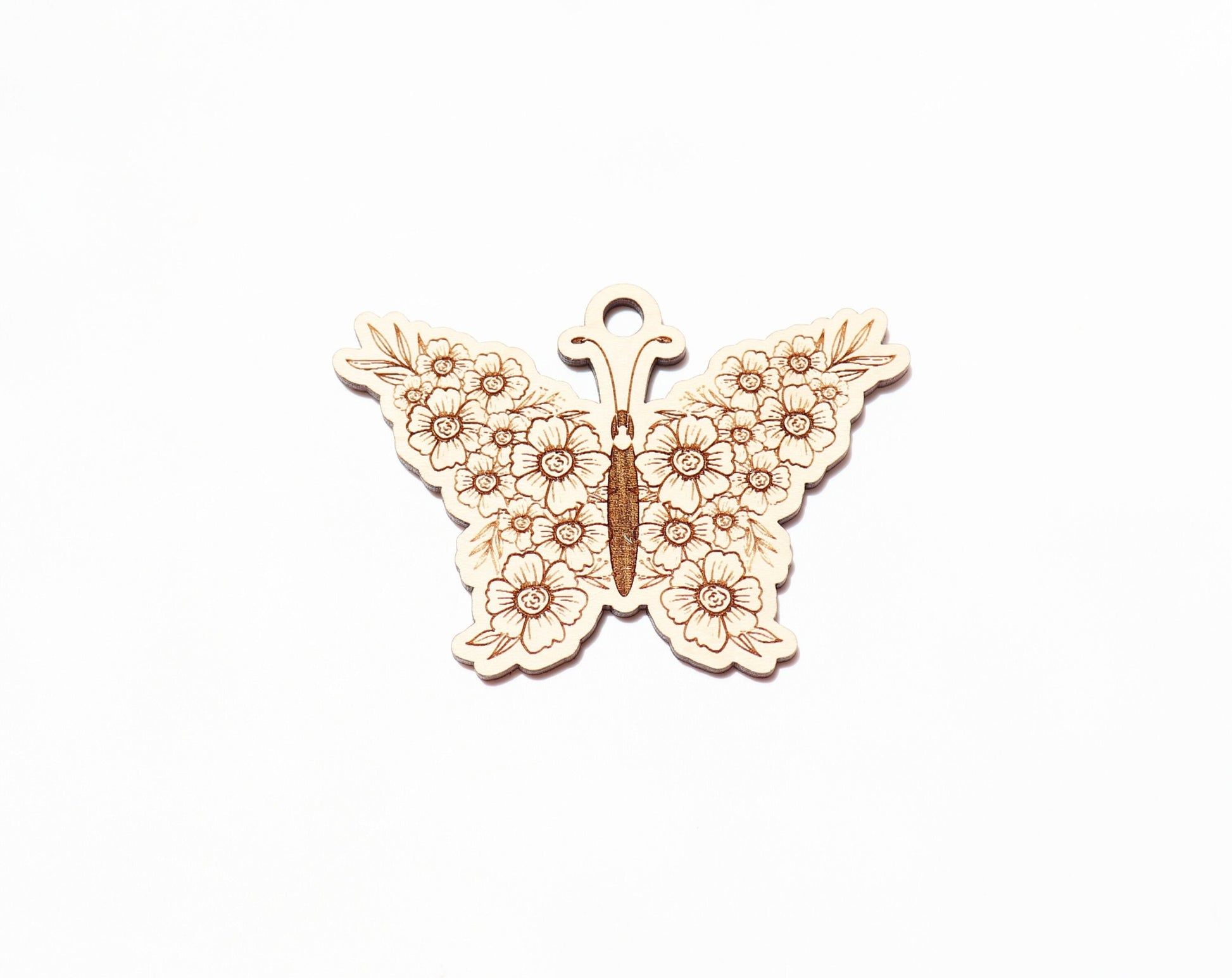 Butterfly car charm blank, wood blanks, wood cutouts