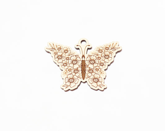 Butterfly car charm blank, wood blanks, wood cutouts