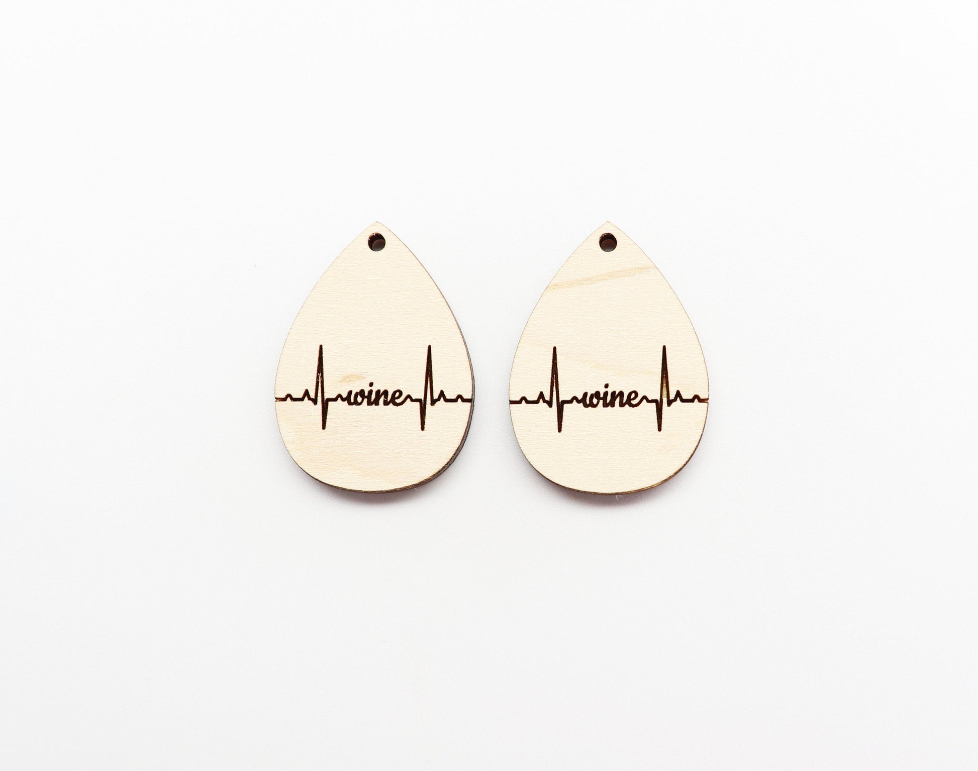 Teardrop wood earring blanks, wood cutouts, earring blanks