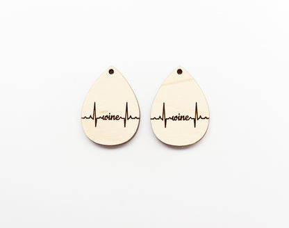 Teardrop wood earring blanks, wood cutouts, earring blanks