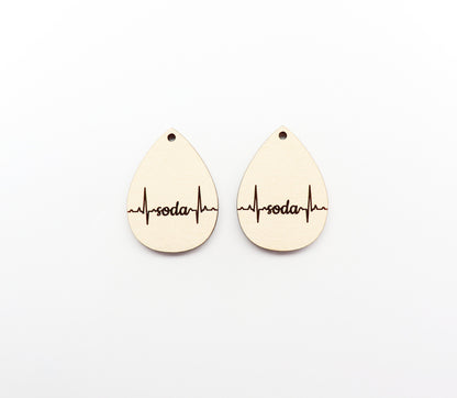 Teardrop wood earring blanks, wood cutouts, earring blanks