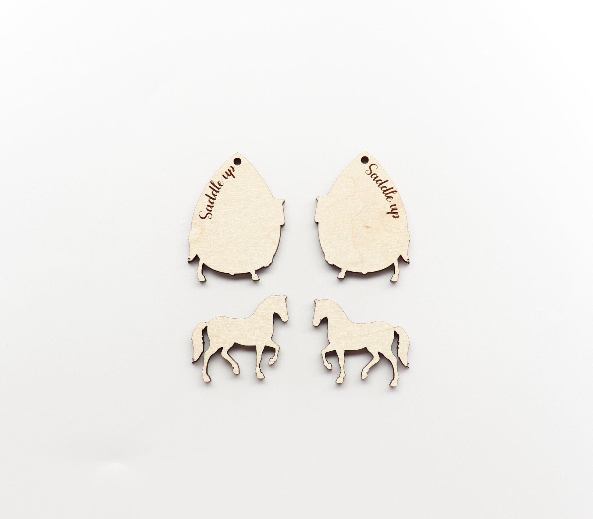 2 Piece layered Horse blanks, earring blanks, wood cutouts