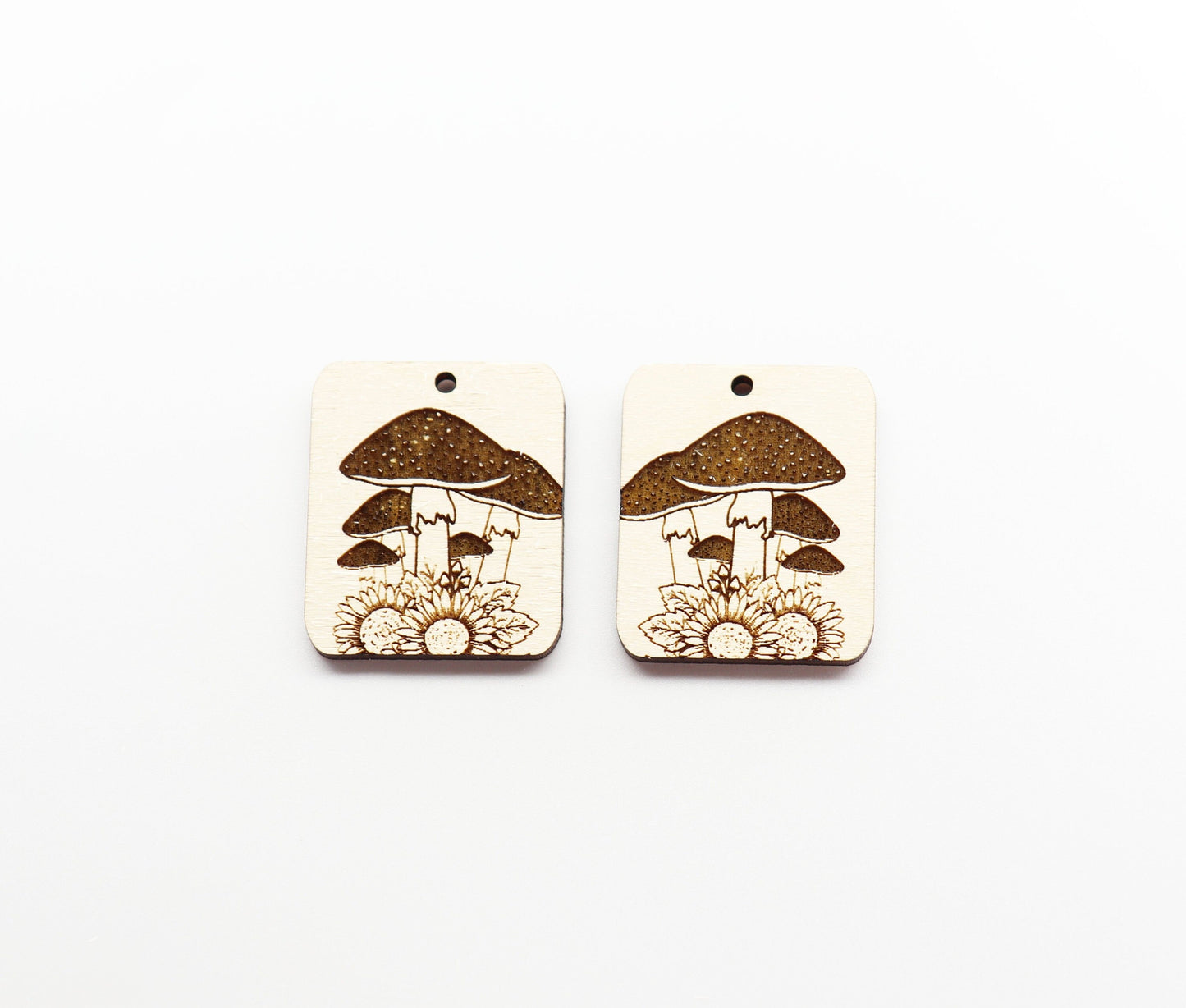 Mushroom earrings, DIY earrings, earring blanks, sold per set